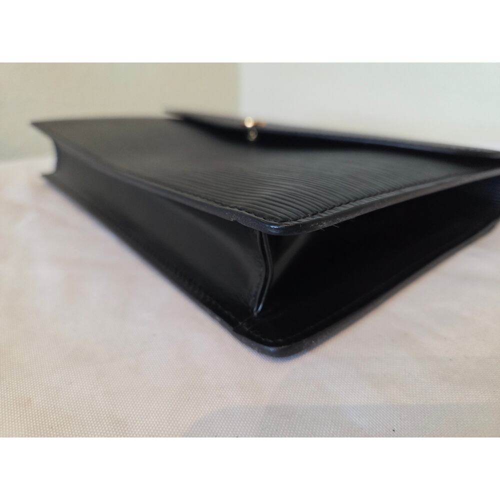 Louis Vuitton Montaigne 27 Epi Leather Black Pochette Clutch Chain Strap Gold - Picture 12 of 15